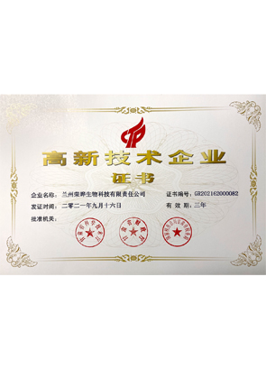 高新技术企业证书